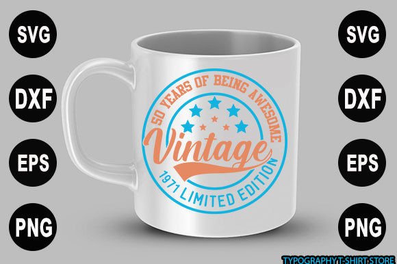 50 Years of Being Awesome Vintage 1971 Graphics