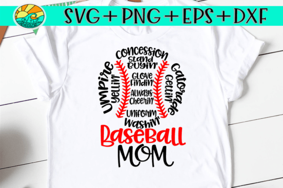 Baseball Mom SVG Words: Graphics for T-Shirt Designs
