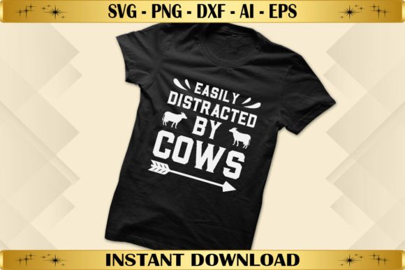 Easily Distracted by Cows: Playful Graphics for T-Shirt Designs
