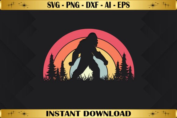 Retro Vintage Bigfoot Graphics for T-Shirt Designs